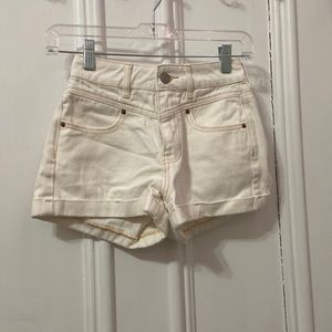White corduroy shorts